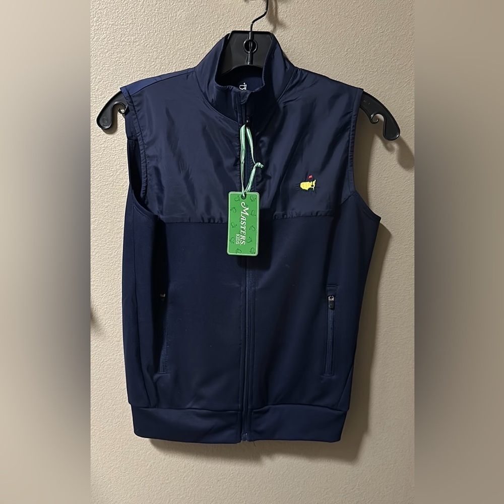 Official Master’s Kids Navy Golf Vest - Size M (approx 8-10 youth size)